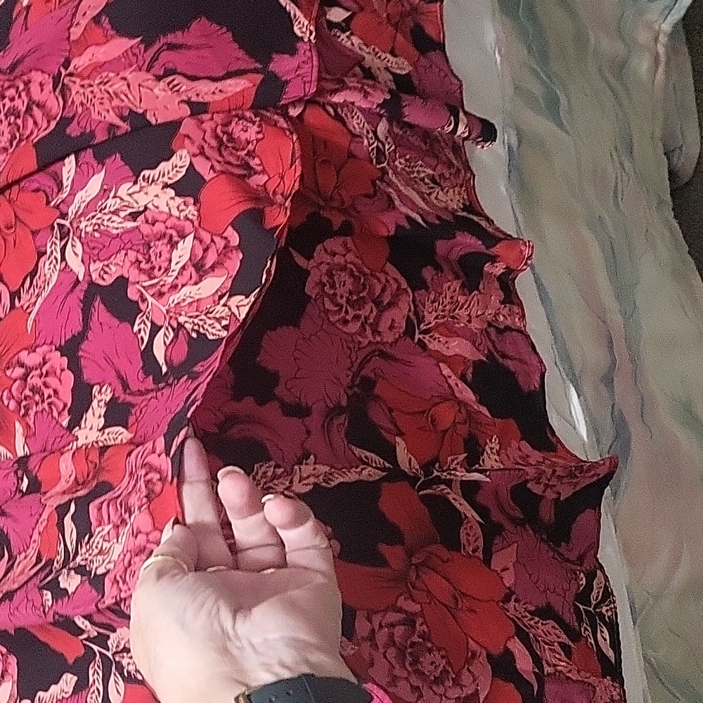 Nannette Pink and Black Floral Midi Dress - Picture 6 of 9